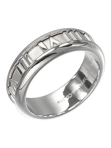 Tiffany & Co. Tiffany &amp; Co. Atlas Ring, 18K White Gold, Approx. 11.6g (view 1)