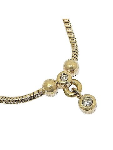 Christian Dior Christian Dior necklace, gold plated with rhinestones, approximately 10.6g, women's. (view 1)