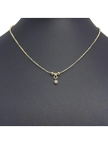Christian Dior Christian Dior necklace, gold plated with rhinestones, approximately 10.6g, women's. (view 2)