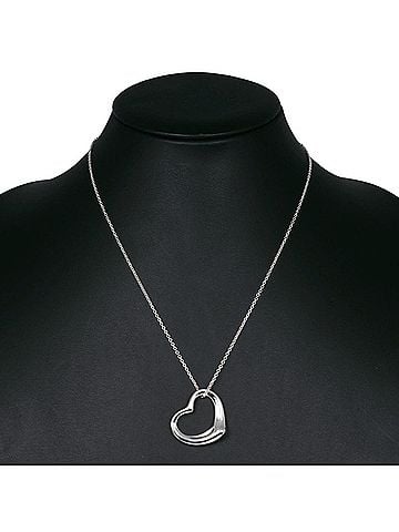 Tiffany & Co. Tiffany &amp; Co. Open Heart Large Necklace, designed by Elsa Peretti, 925 Sterling Silver, approx. 9.6g, for women. (view 2)