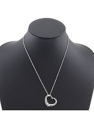 Tiffany & Co. Tiffany &amp; Co. Open Heart Necklace, designed by Elsa Peretti, 925 Sterling Silver, approx. 10.0g, unisex. (view 2)