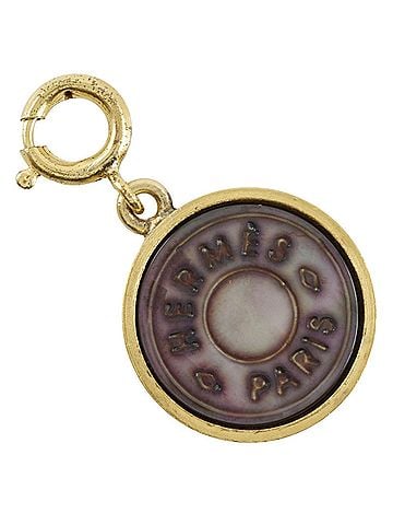 Hermès Hermes HERMES Sellier Pendant Top, Black Shell, Gold Plated x Approx. 4.6g, Unisex (view 1)