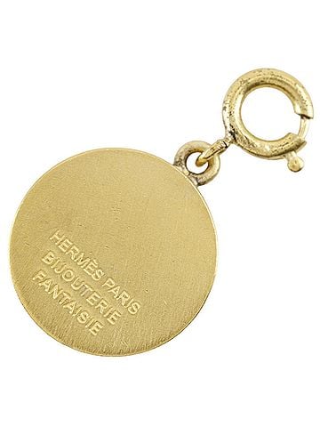 Hermès Hermes HERMES Sellier Pendant Top, Black Shell, Gold Plated x Approx. 4.6g, Unisex (view 2)