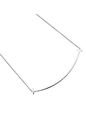 Tiffany & Co. Tiffany &amp; Co. T Smile Large Necklace, 18K White Gold, Approx. 3.75g (view 1)