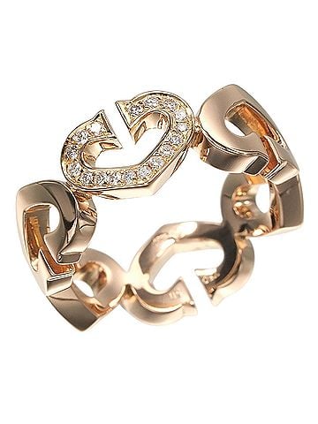 Cartier Cartier C Heart Ring, Approx. 7g, 18KPG Pink Gold, Diamond Ring. (view 1)