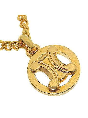 Céline Celine Triomphe Necklace, Gold Plated, Approx. 14.7g, Women's (view 1)