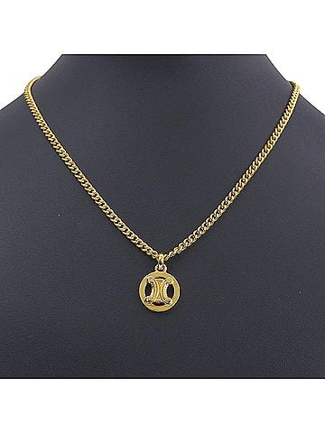 Céline Celine Triomphe Necklace, Gold Plated, Approx. 14.7g, Women's (view 2)