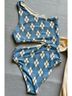 Beach Riot Graphic Blue Yellow One Piece Swimsuit Size XS - photo 5