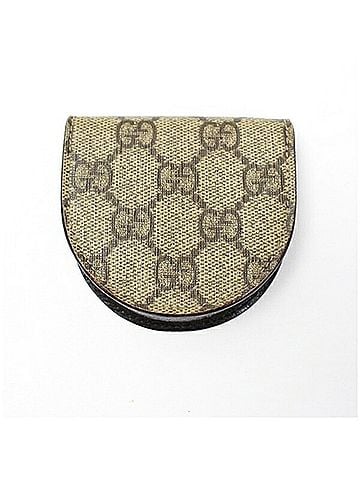 Gucci Gucci Horseshoe-Shaped Coin Case, PVC x Leather, Beige Brown, GG Pattern, GUCCI, Women's/Unisex (view 1)