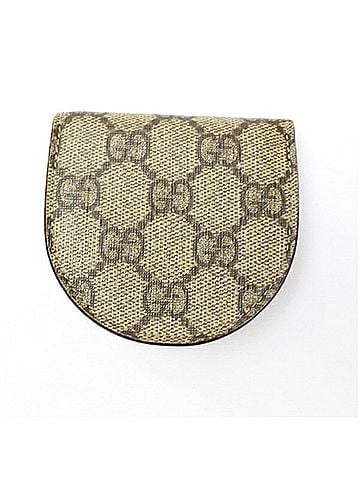 Gucci Gucci Horseshoe-Shaped Coin Case, PVC x Leather, Beige Brown, GG Pattern, GUCCI, Women's/Unisex (view 2)