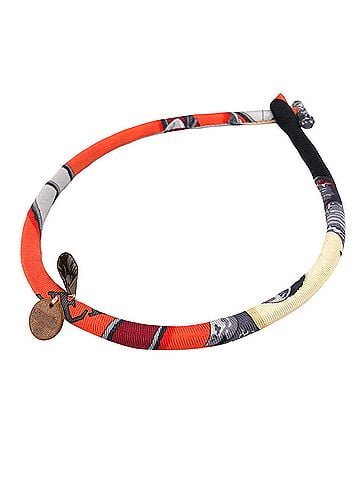 Hermès Hermes Petit H Brides de Soie Choker Necklace Bracelet, Orange Silk (view 1)