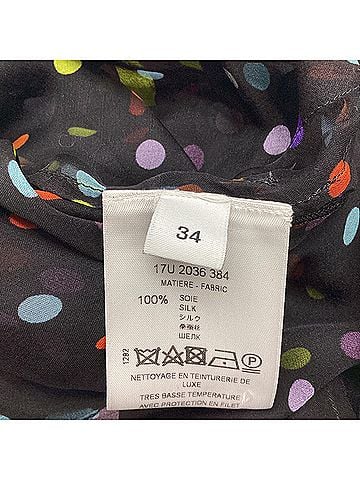 Givenchy Givenchy Polka Dot Ruffled Midi Dress in Black Silk (view 2)