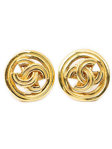 Chanel CC Round Clip On Earrings (view 1)