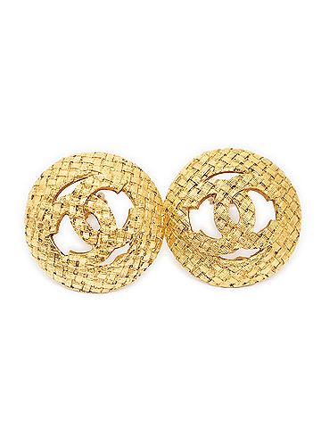 Chanel CC Quilted Round Clip On Earrings (view 1)