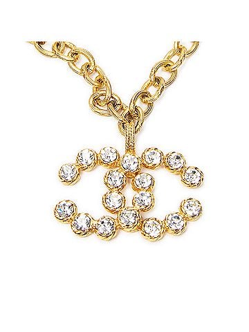 Chanel CC Rhinestone Pendant Necklace (view 2)