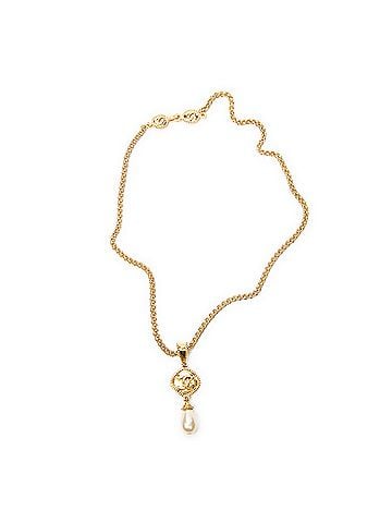 Chanel CC Faux Pearl Pendant Necklace (view 1)