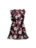 Donna Morgan 100% Polyester Floral Black Red Cocktail Dress Size 4 - photo 2