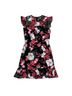 Donna Morgan 100% Polyester Floral Black Red Cocktail Dress Size 4 - photo 1
