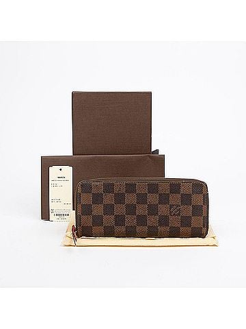 Louis Vuitton Clemence Wallet Damier Ebène Canvas Long Wallet Cherry Brown (view 1)