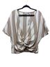 Bishop + Young Stripes White Brown Short Sleeve Blouse Size 2X - photo 1