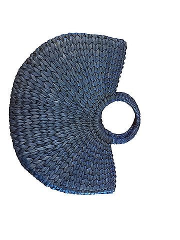 Xhilaration Navy Blue Woven Round Handle Tote Tights (view 2)