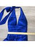 Cache 100% Silk Solid Blue Cocktail Dress Size 2 - photo 8