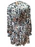 Entro 100% Polyester Print Green Black Tan Casual Dress Size M - photo 2