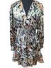 Entro 100% Polyester Print Green Black Tan Casual Dress Size M - photo 1