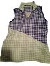 Ralph Lauren 100% Polyester Checkered-gingham Blue Green Sleeveless Top Size M - photo 1