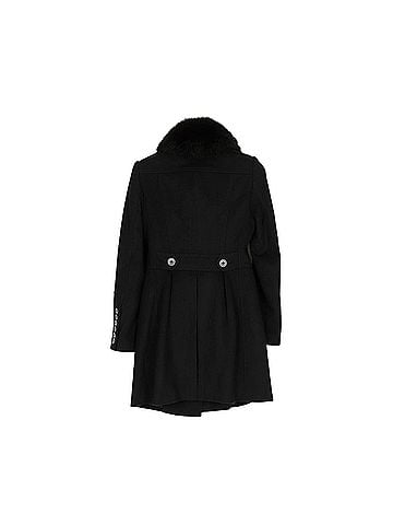 Burberry Size Black Wool Cashmere Blend Fox Fur Coat (view 2)