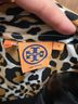 Tory Burch 100% Cotton Animal Print Tan Black Long Sleeve Button-Down Shirt Size 10 - photo 3