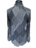 Ralph Lauren 100% Polyester Print Black Gray Long Sleeve Blouse Size S - photo 2