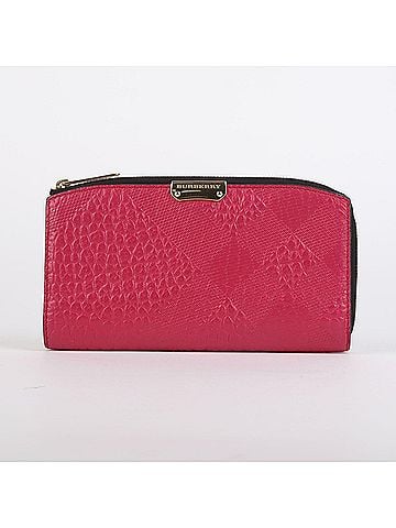 Burberry Pink Leather Long Wallet (view 1)