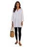 Lands' End Solid White Long Sleeve Blouse Size L - photo 1