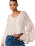 LoveShackFancy 100% Silk White Ivory Long Sleeve Blouse Size M - photo 1
