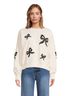 LoveShackFancy Bow Print White Black Pullover Sweater Size S - photo 1
