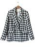 H&M 100% Polyester 100% Polyester 100% Polyester 100% Polyester 100% Polyester 100% Polyester 100% Polyester Houndstooth Black White Tan Coat Size M - photo 1