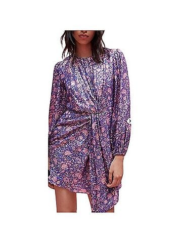 Maje Cutout Metallic Fil Coupé Floral-Print Georgette Mini Dress Cocktail Dress (view 1)