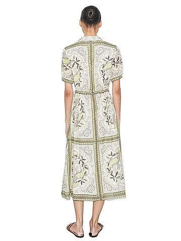 Tory Burch Cinched Cotton Zip Dress Cocktail Dress (view 2)