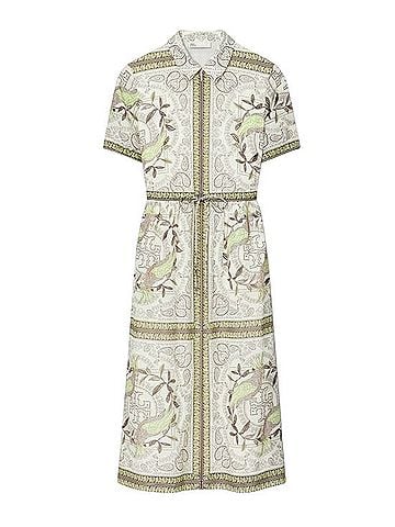 Tory Burch Cinched Cotton Zip Dress Cocktail Dress (view 1)