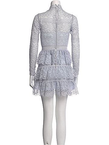 Self-Portrait Tiered Scalloped Lace Dress Cocktail Dress (view 2)