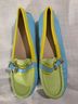 David Tate Color Block Blue Green Yellow Flats Size 6 - photo 5