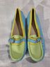 David Tate Color Block Blue Green Yellow Flats Size 6 - photo 4