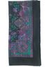 MADE IN ITALY 100% Polyester Paisley Floral Black Purple Teal Scarf One size - photo 1