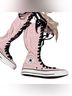Converse 100% Canvas Solid Pink Black Sneakers Size 7 - photo 5