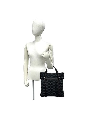 Loewe LOEWE Repeat Anagram Pattern Logo Hardware Leather Tote Bag Handbag Dark Gray Brown 31687 (view 2)