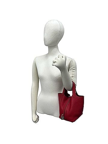 Hermès HERMES Picotin Lock PM Taurillon Clemence Handbag Rouge Casaque 30118 (view 2)