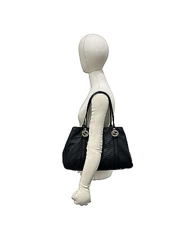 Gucci GUCCI GG Twins Shima Leather Tote Bag/Handbag/Semi-Shoulder Bag, Black, 19570 (view 2)