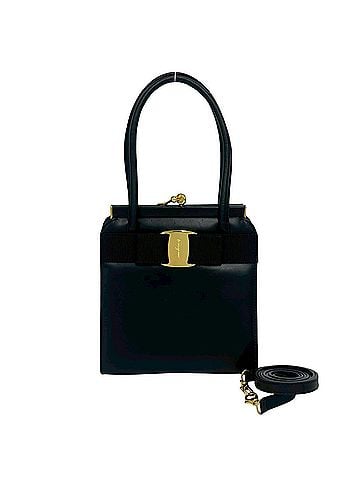 Salvatore Ferragamo Salvatore Ferragamo Vara Ribbon Leather Clasp 2-way Handbag/Shoulder Bag Black 43547 (view 1)