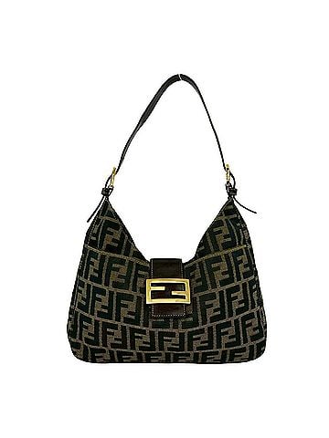 Fendi FENDI Vintage Zucca FF Pattern Logo Hardware Canvas Leather Genuine Shoulder Bag Brown Black 22537 (view 1)